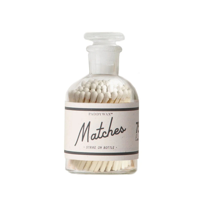 White Safety Matches In Glass Bottle w/Striker