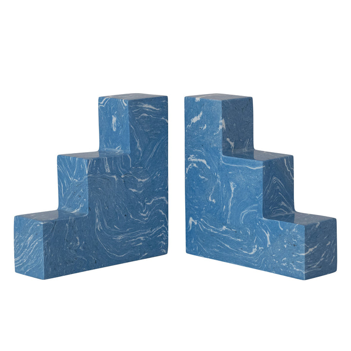 Recycled Stone &amp; Resin Bookends Pair