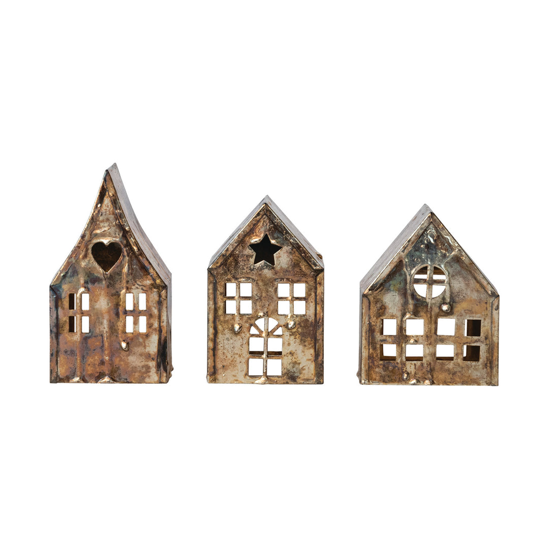 Metal House Tealight Holder