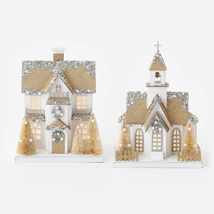Light Up Glitter Building