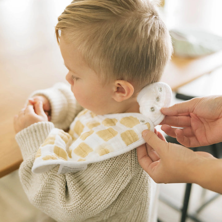 Cotton Muslin Bib 3 Pack - Adobe Checker