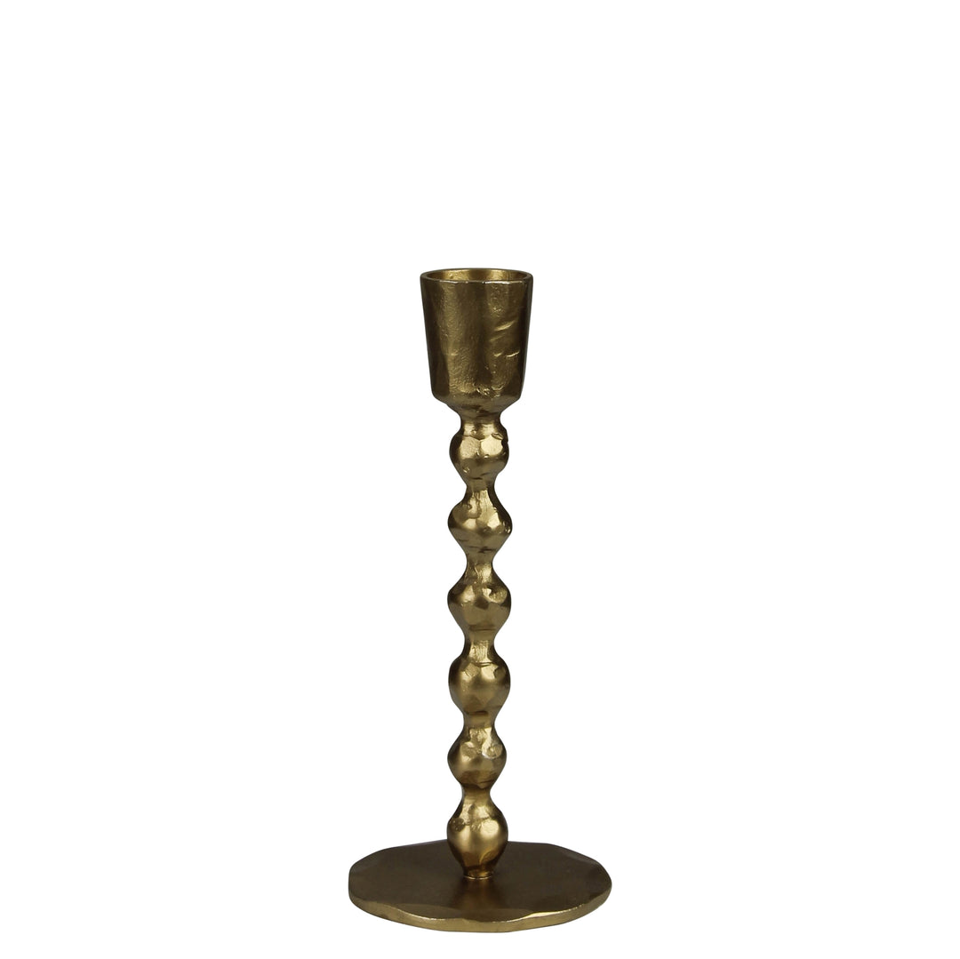 Talega Beaded Stem Brass Taper Holder - Small