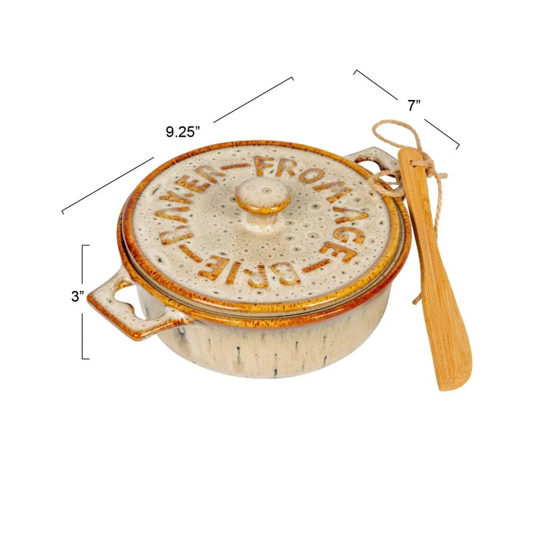 Stoneware Brie Baker Brown