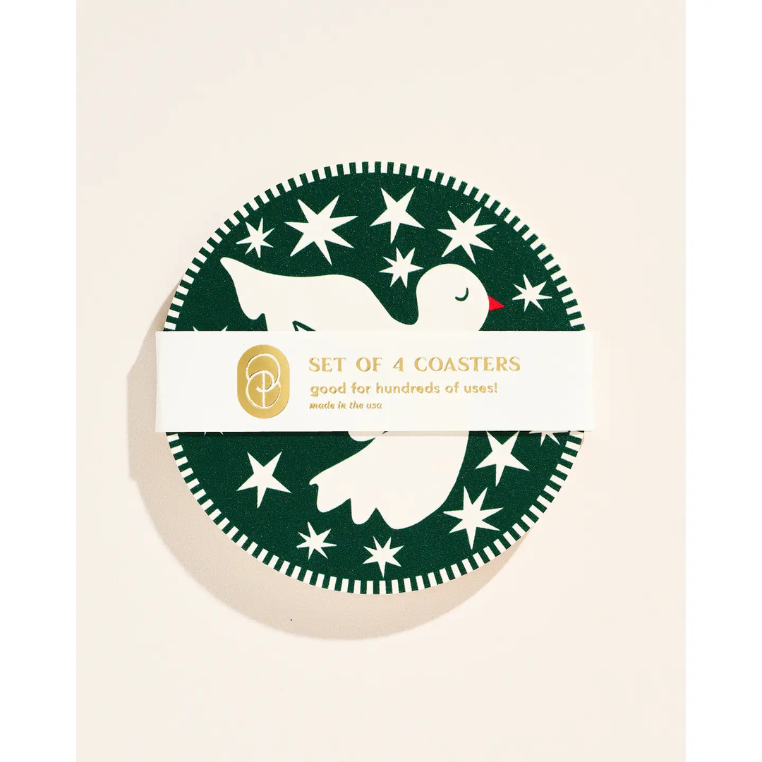 Holiday Dove Coasters Set/4