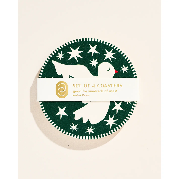 Holiday Dove Coasters Set/4