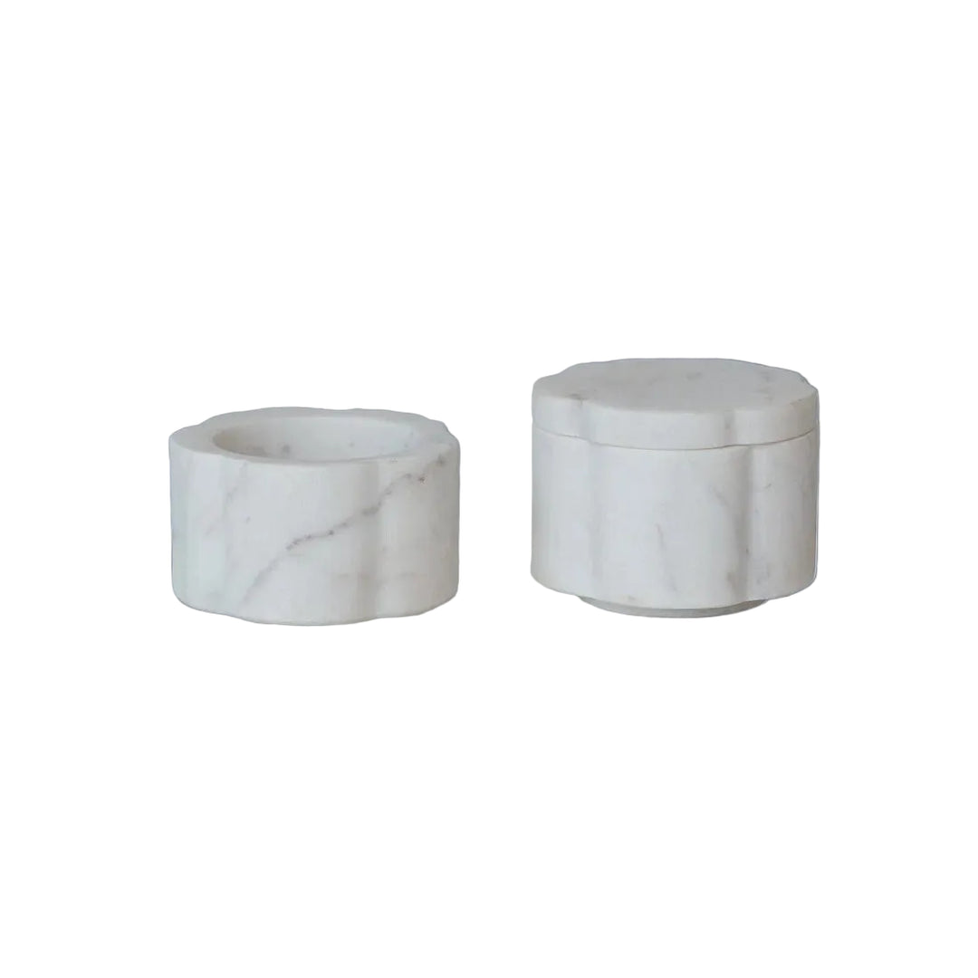 Marble Scalloped Stackable Pinch Pots