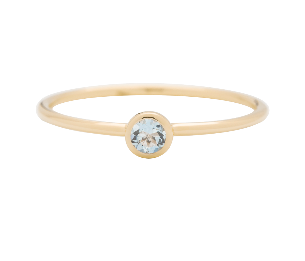 Metier 9ct Round Stacking Ring Aquamarine