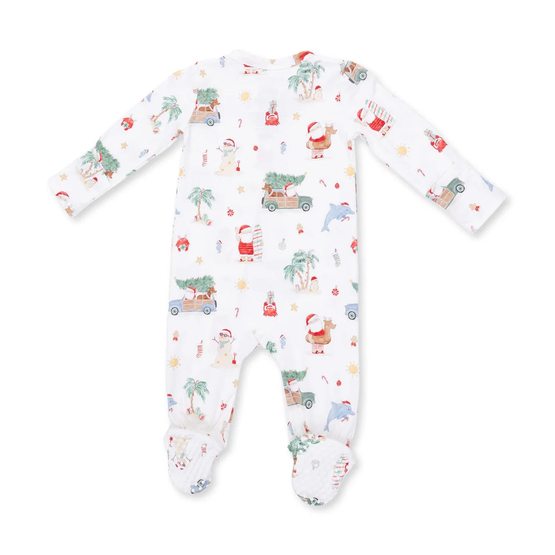 2 Way Zipper Footie - Beach Christmas