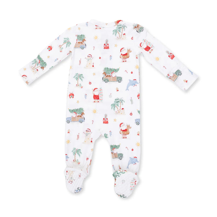 2 Way Zipper Footie - Beach Christmas