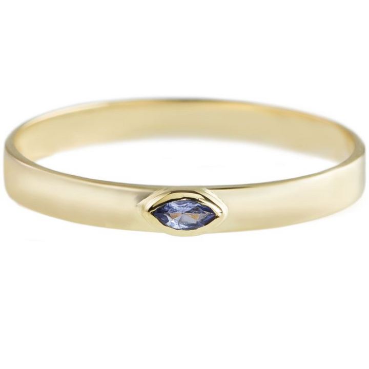 Metier 9ct Flat Marquise Stacking Ring Tanzanite