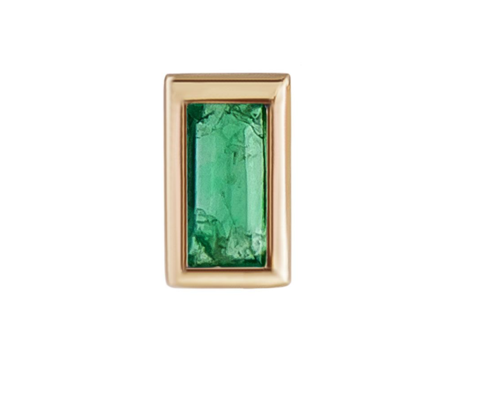 Metier 9ct Mini Bezel Set Baguette Stud (single)