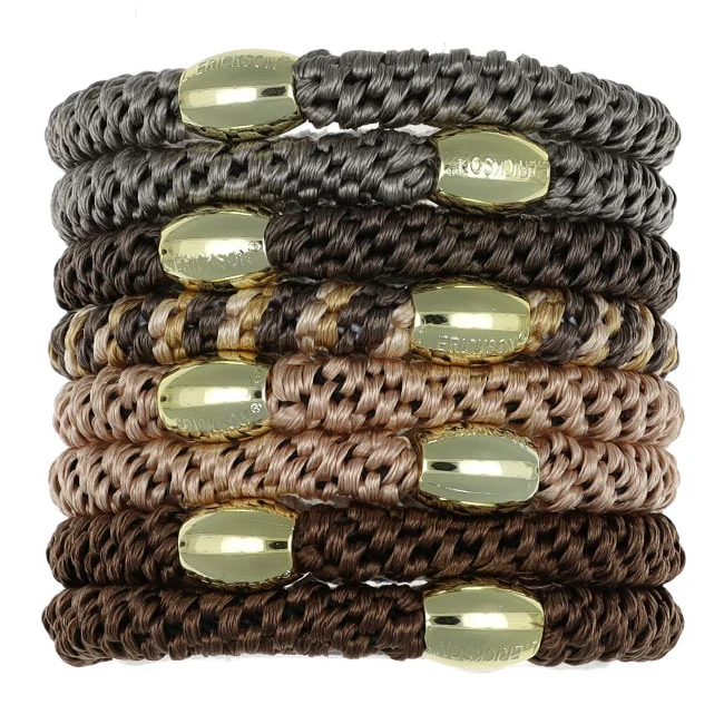 Grab &amp; Go Ponytail Holders Set/8 - Maple
