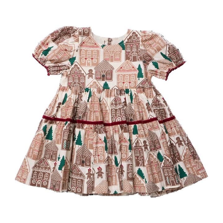 Eliza Dress - Gingerbread Houses 2Y