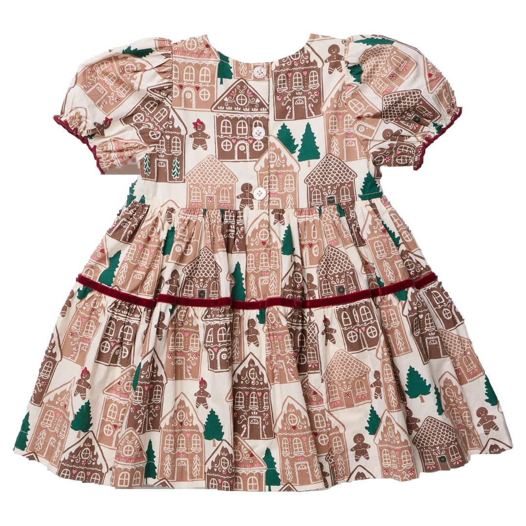 Eliza Dress - Gingerbread Houses 2Y