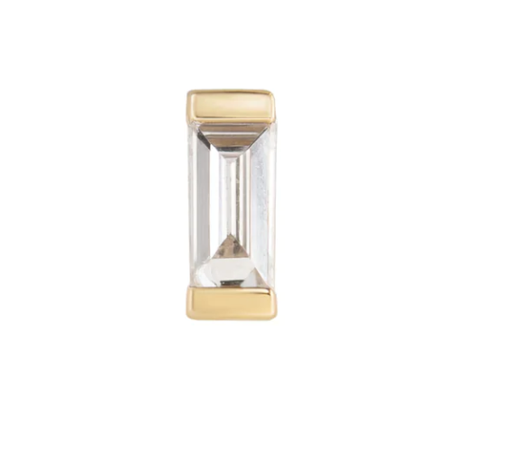 Metier 9ct Mini Claw Set Baguette Stud (single)