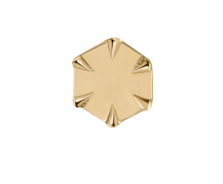 Metier 9ct Dala Hex Stud Earring (single)