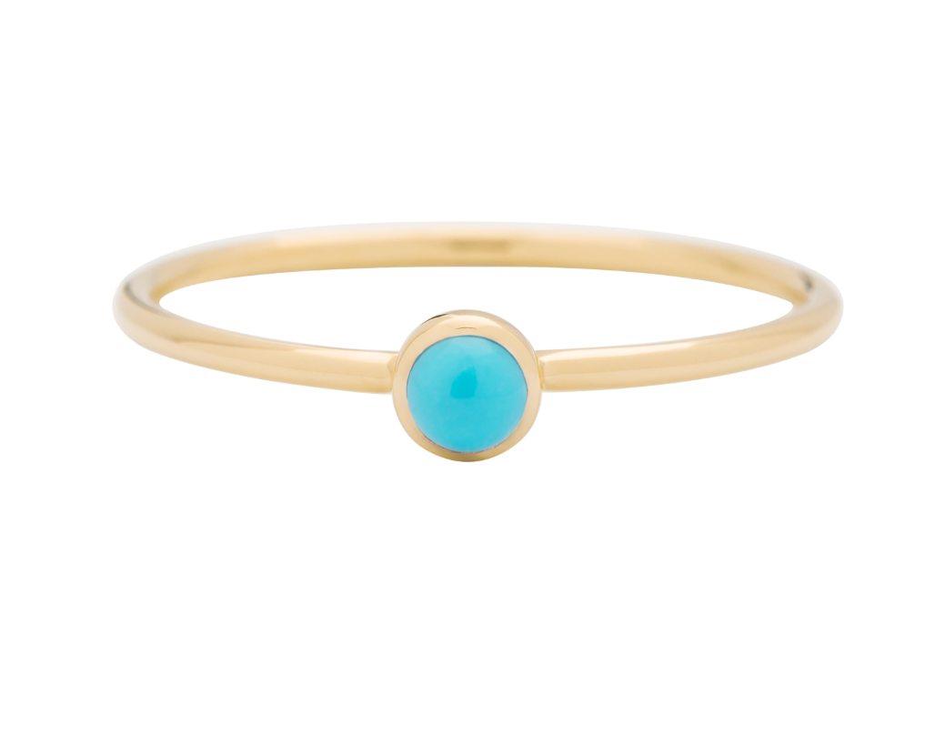 Metier 9ct Round Stacking Ring Turquoise