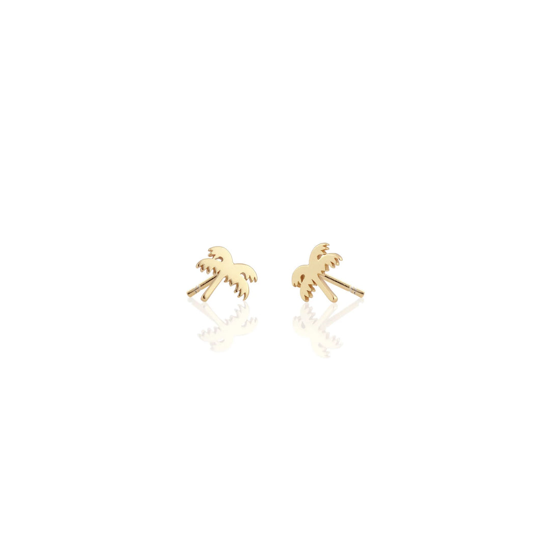 Kris Nations 18k Gold Vermeil Palm Tree Stud Earrings