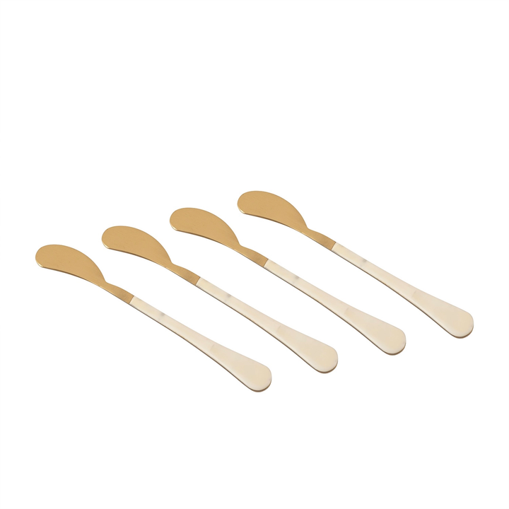 Gold &amp; White Cocktail Spreaders Set / 4