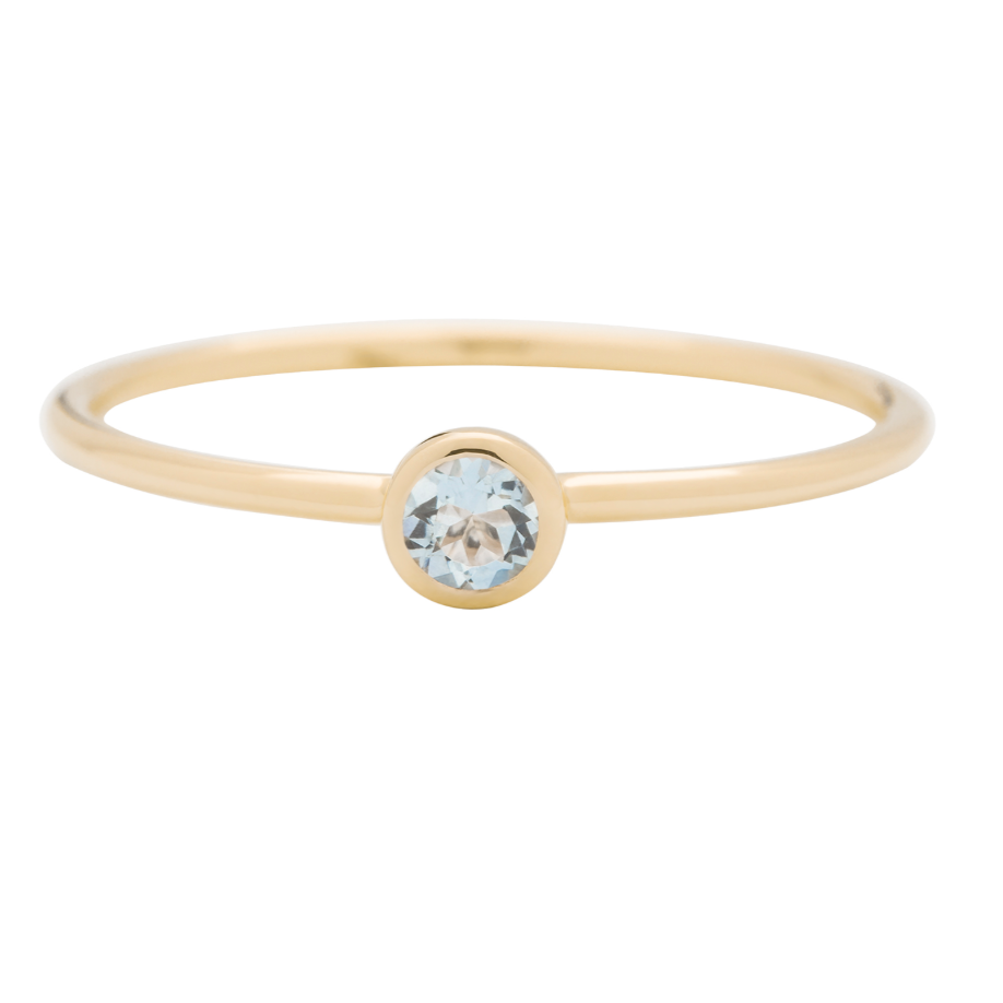 Metier 9ct Round Stacking Ring Aquamarine