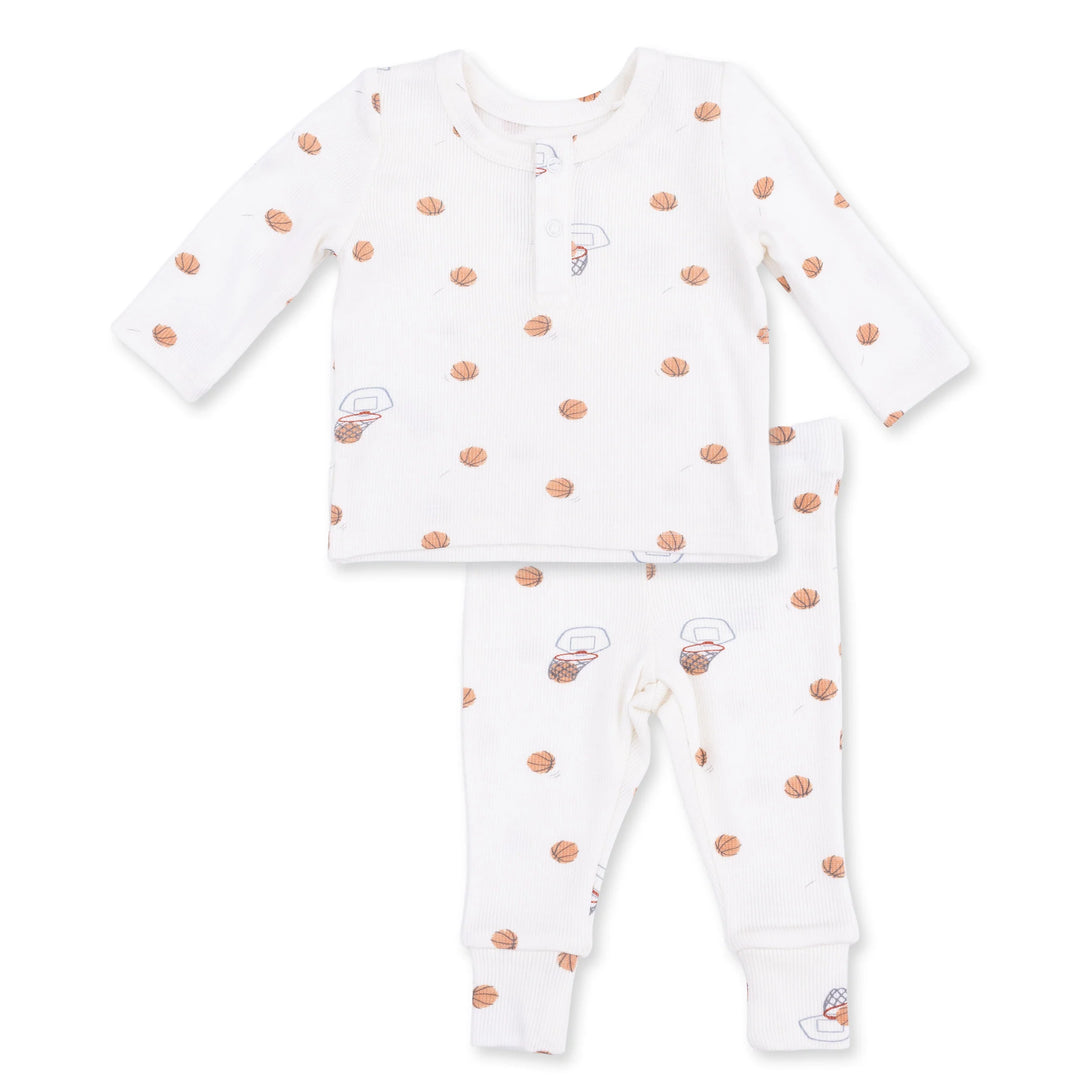 Mini Basketballs L/S Henley Play Set
