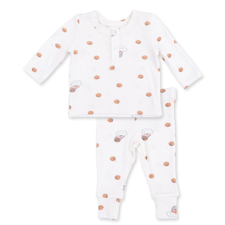 Mini Basketballs L/S Henley Play Set