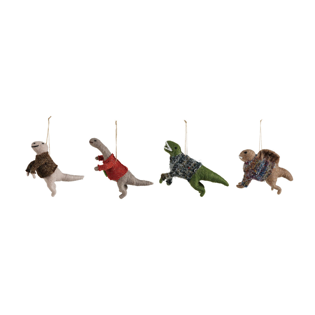 Wool Felt Dinosaur Ornament