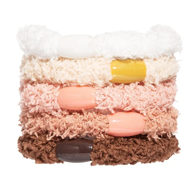 Cozy Ponytail Holders Set/5 - Brown Sugar