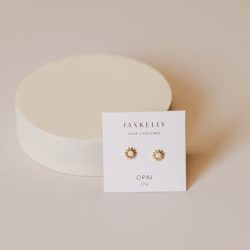 Jax Kelly White Opal Sun Studs