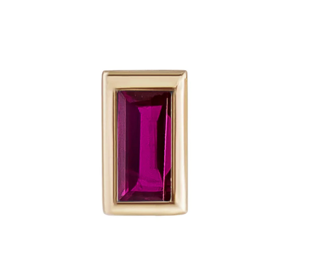 Metier 9ct Mini Bezel Set Baguette Stud (single)