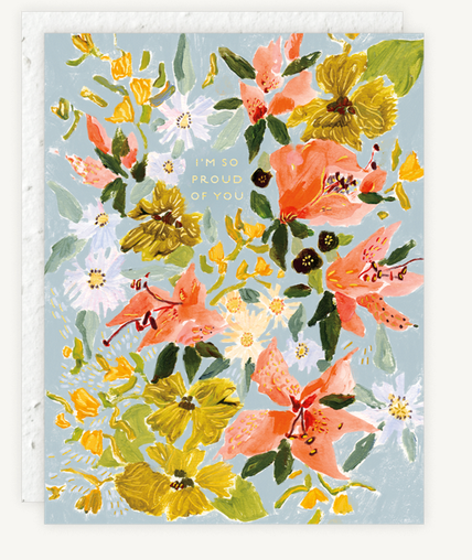 Bouquet in Blue Congratulations Card