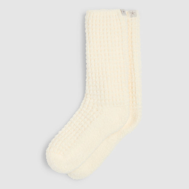 CozyChic Waffle Socks Pearl