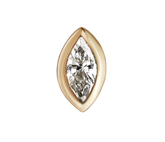 Metier 9ct Mini Bezel Set Marquise Stud (single)