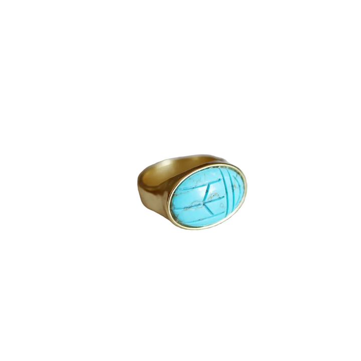 Turquoise Scarab Ring