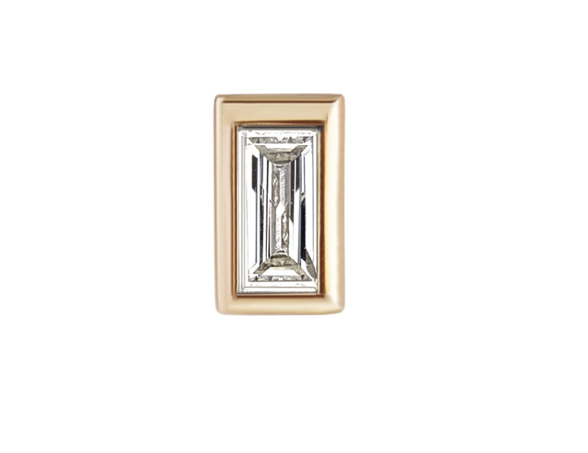 Metier 9ct Mini Bezel Set Baguette Stud (single)