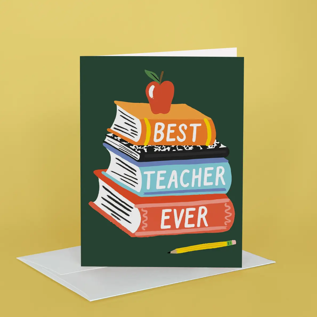 Best Teacher Books Card