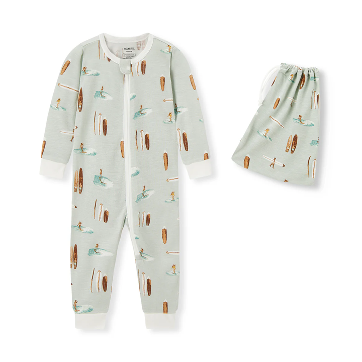 Bamboo Zipper Pajama - Vintage Surf