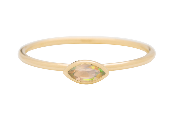 Metier 9ct Horizontal Marquise Stacking Ring Opal