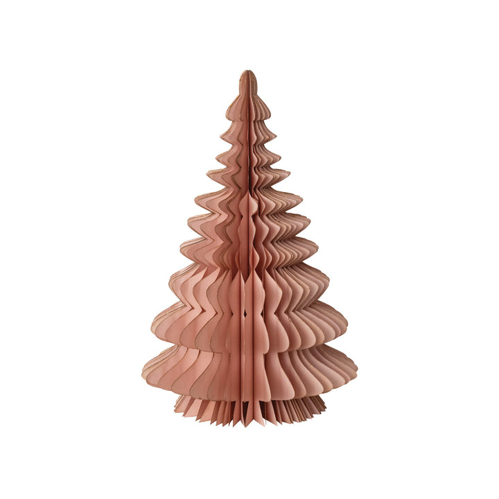 14.5"h Blush Paper Folding Honeycomb Tree w/Gold Glitter Edges