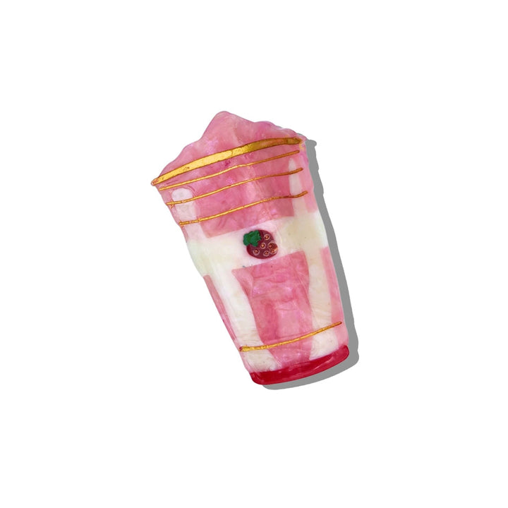 Hand Painted Strawberry Smoothie Claw Hair Clip