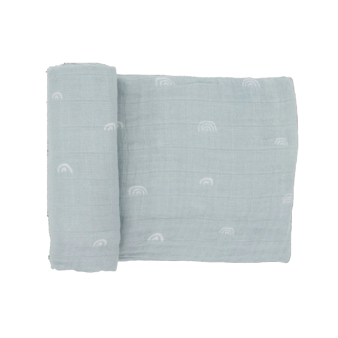 Cotton Muslin Swaddle - Blue Rainbow
