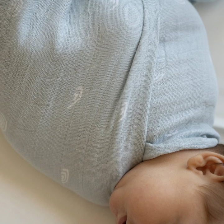 Cotton Muslin Swaddle - Blue Rainbow