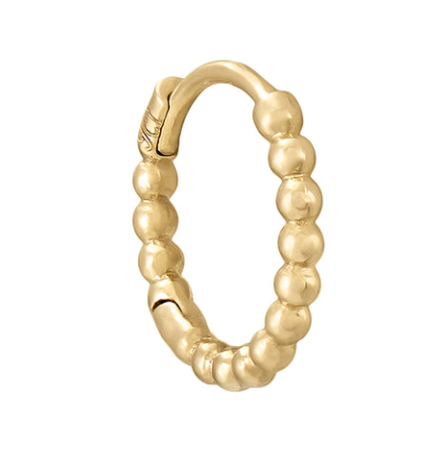 Metier 9ct Original Beaded Clicker Hoop (single)