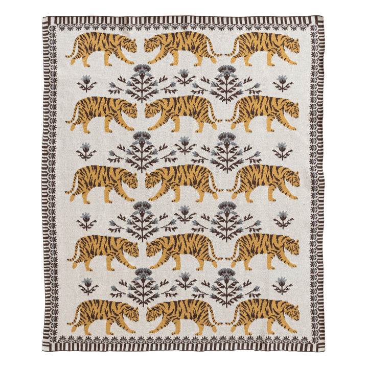 Cotton Knit Tigers Baby Blanket