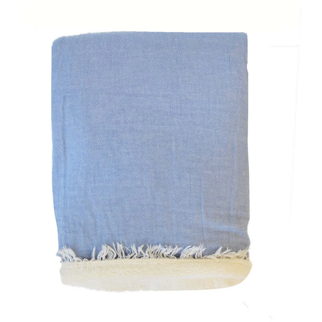 Solid Fleece Lined Throw - Denim