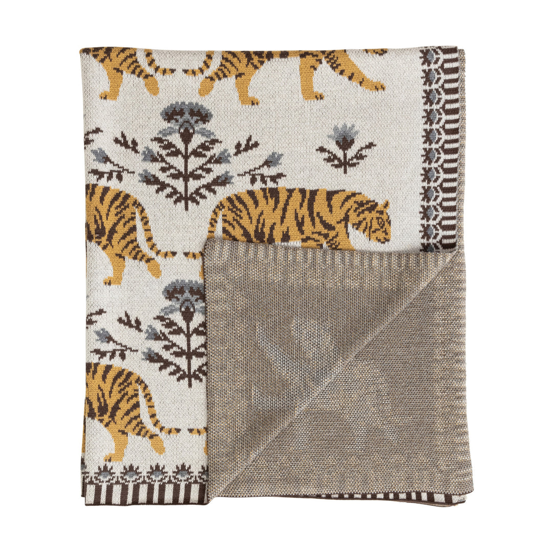 Cotton Knit Tigers Baby Blanket