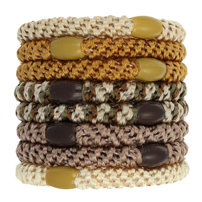 Grab &amp; Go Ponytail Holders Set/8 - Oatmeal