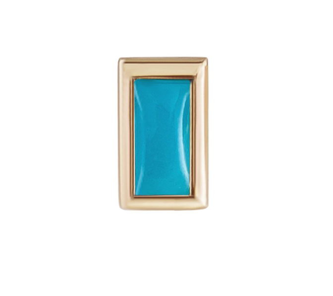 Metier 9ct Mini Bezel Set Baguette Stud (single)