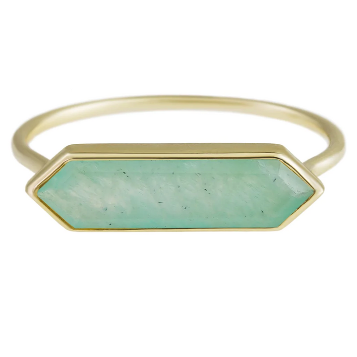Metier 9ct Hexa Ring Amazonite
