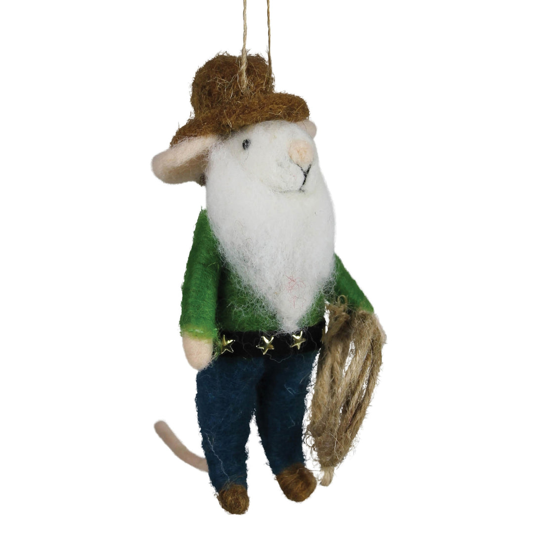 Felt Cowboy Mouse Ornament